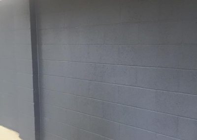 garage wall modernised with grey paint